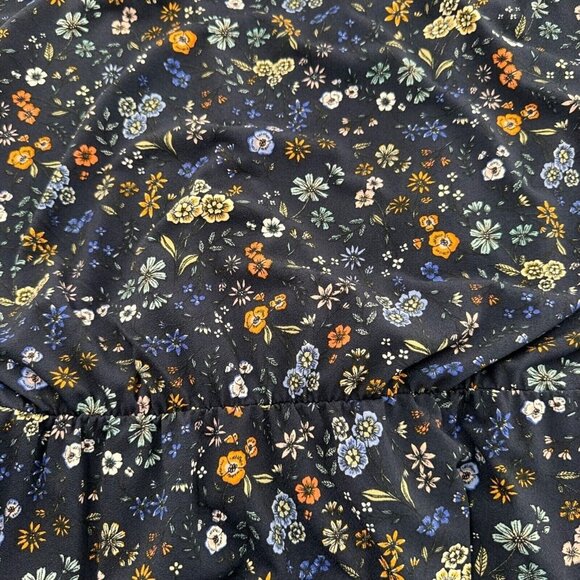 H&M Floral Midi Dress Large Elastic Waist Lightweight Romantic Boho Whimsigoth a - Picture 8 of 11